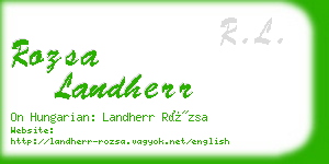 rozsa landherr business card